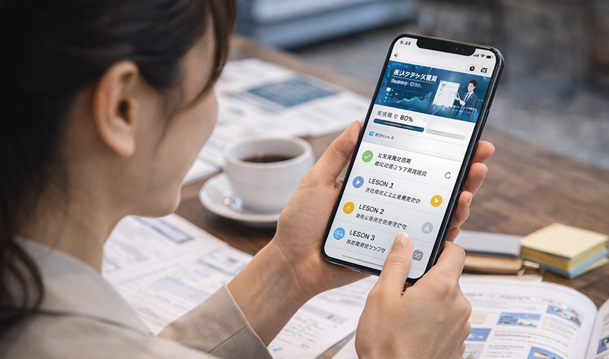 スマホで学べる研修アプリ構築