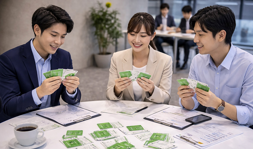 ビジネスゲームでの体験型研修